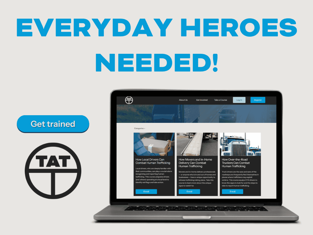 A photo of the TAT Portal screen with caption "Everyday Heroes Needed!"